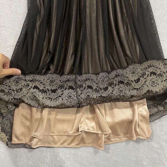 R&M Richard’s Midi Sleeveless Dress Women 6 Petite Black Flower Vintage - Picture 9 of 12